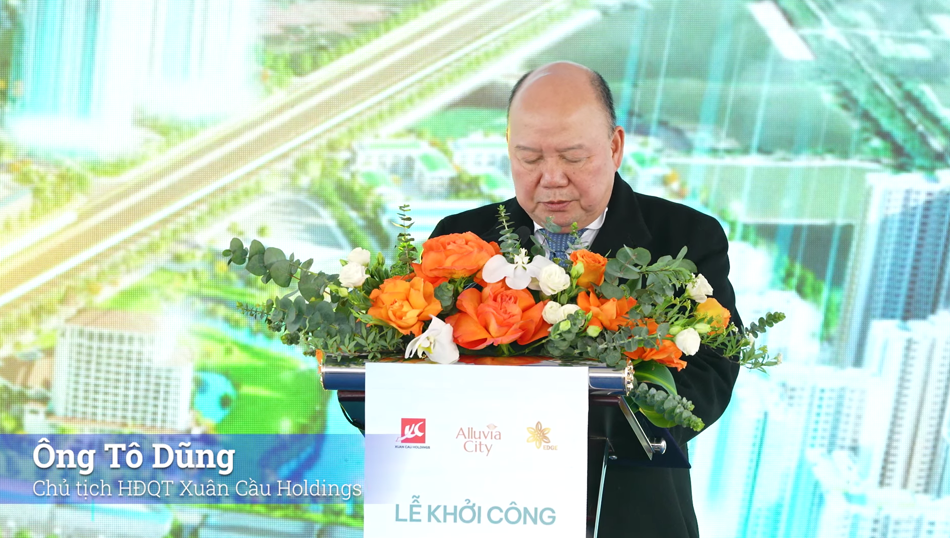 Chủ tịch Xuân Cầu Holdings tại buổi lễ Khởi công Alluvia City